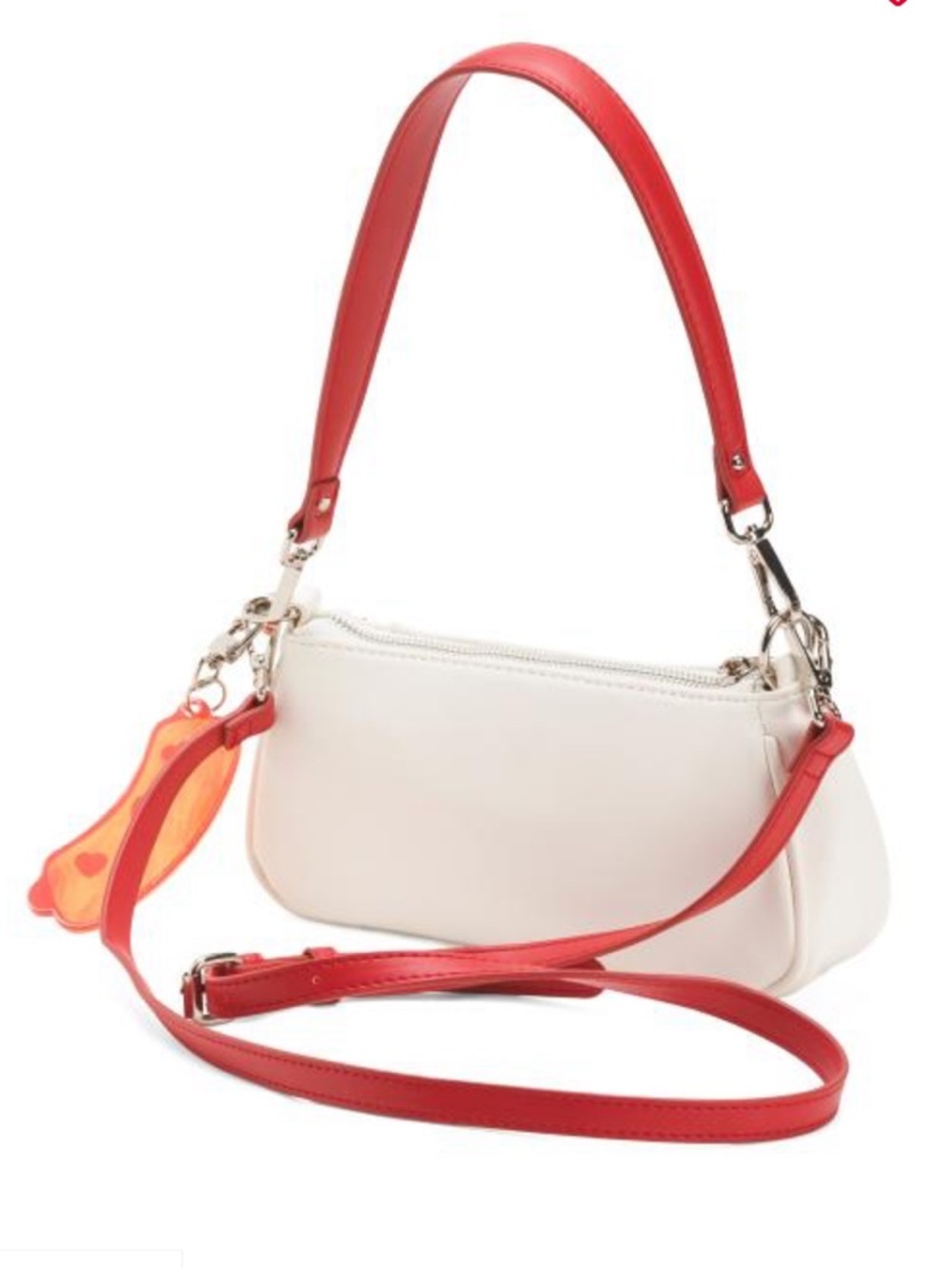 BETSEY JOHNSON Baseball Hot Dog Americana Baguette Bag Purse & Charm NEW NWT - Picture 3 of 6
